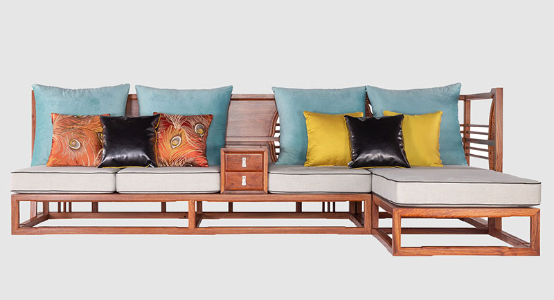 朝阳中式家居装修实木沙发组合家具效果图